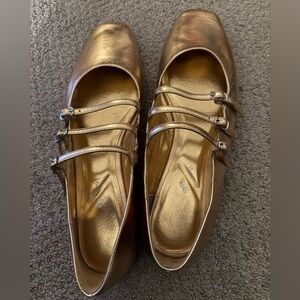 Zara Gold Women's Ballet Shoes - Size 10